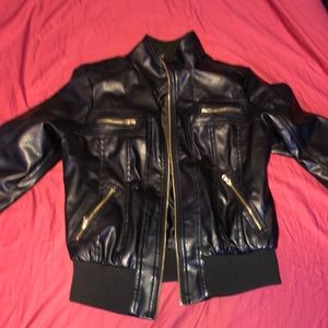 Black leather jacket